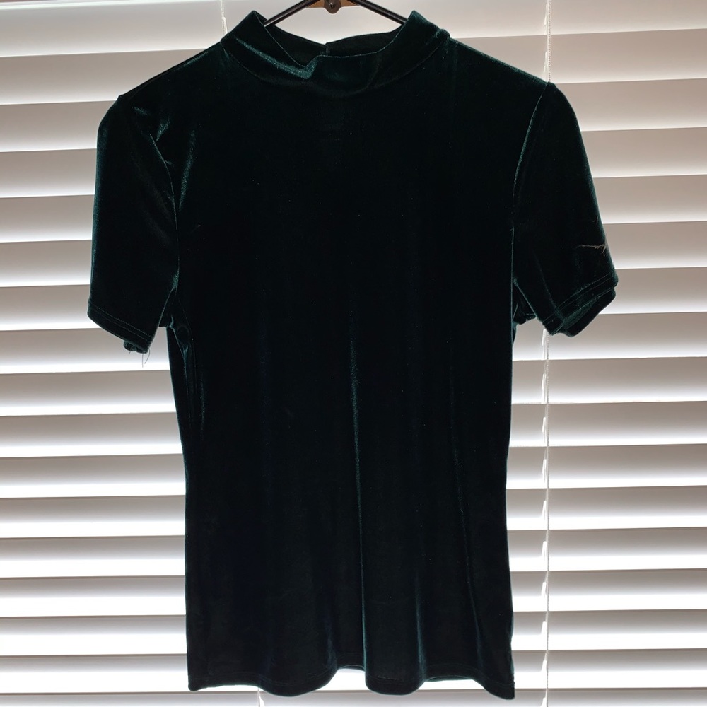 Dark green velvet top